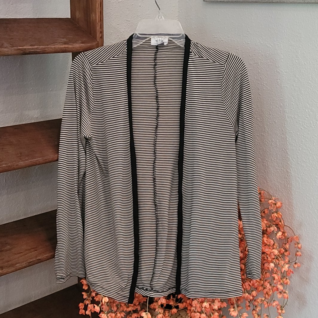 Striped Open Lightweight Open Cardigan